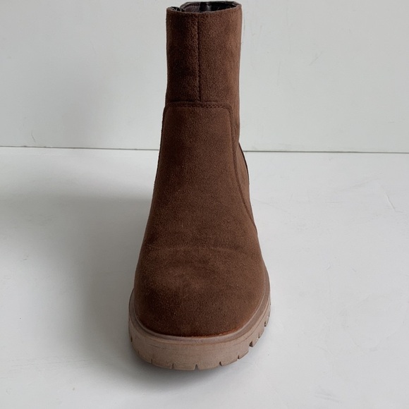 Seven brown Bestie Boot chelsea boot mid-calf lug sole side zip boot - Picture 12 of 16